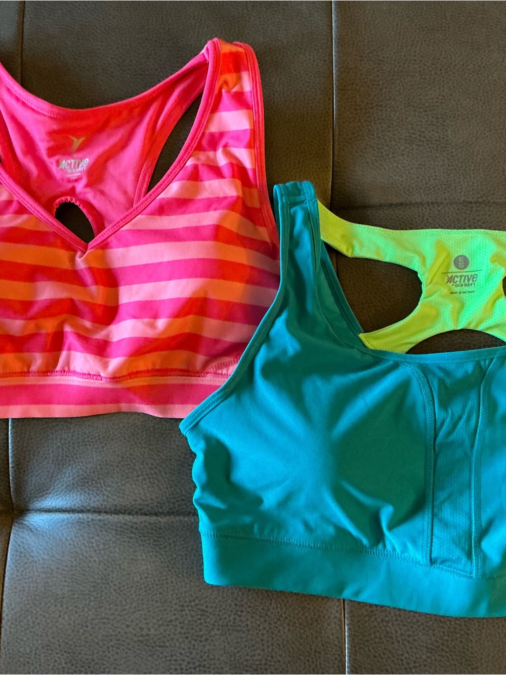 2 PACK ~ XL Old Navy Active Sports Bras Racerback Workout Yoga
